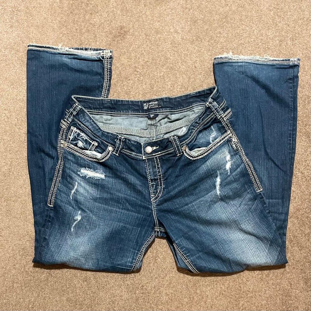 Dark Blue Distressed Women’s Jeans